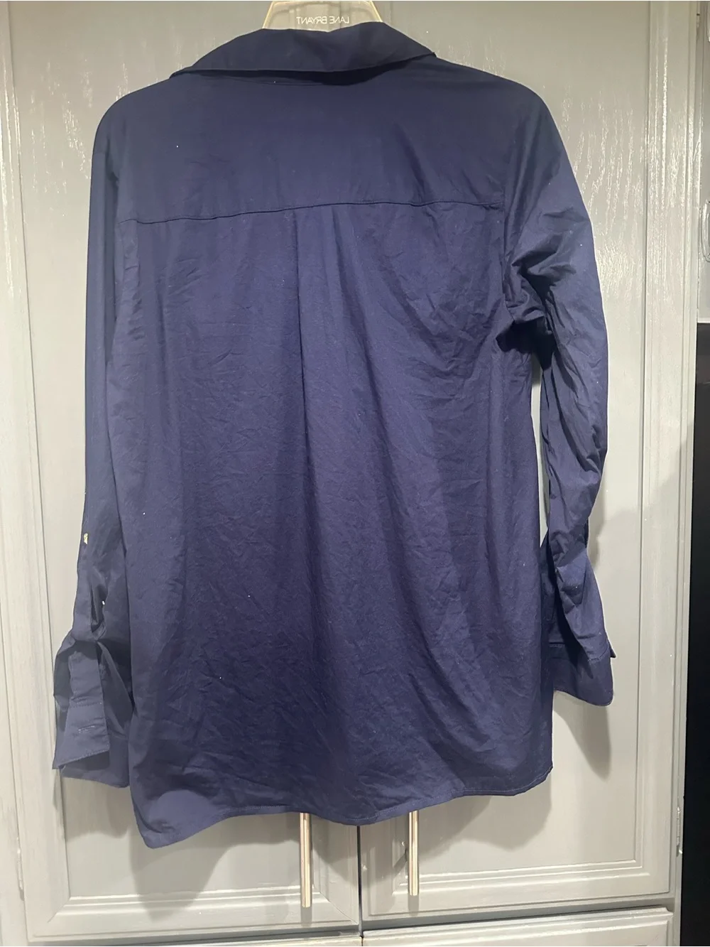 Michael Kors Navy Top with Gold MK Zipper M